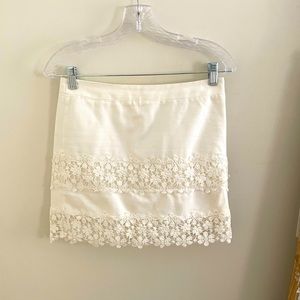 J Crew White Mini Skirt